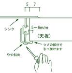 オーバーシンクの取付金物2