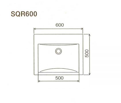 BMC洗面一体カウンターSQR600寸法図