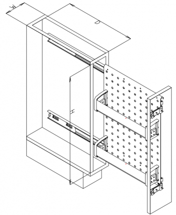 OTS-SBS-A40 アルミスライドストッカー　寸法図