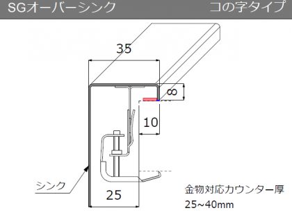 SGオーバーシンク　コの字タイプ