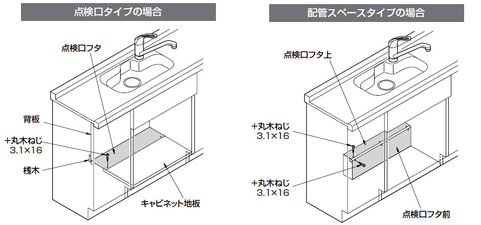 給水・給湯・排水配管の取り出し