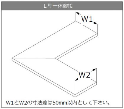 L型ワークトップ奥行差