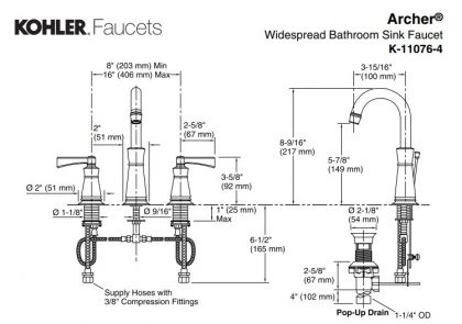 K-11076-4　Archer アーチャー 洗面水栓 KOHLER