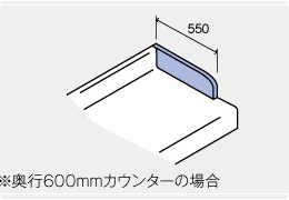 サイドガード接着 メラミンポストフォームカウンター