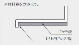 裏打ち桟木合板+化粧貼人工大理石