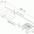 ワークトップI-型寸法図